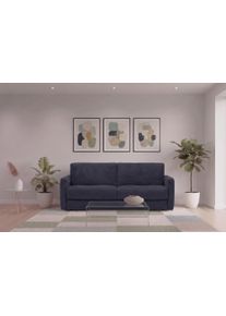 Schlafsofa Egoitaliano "Moby Designsofa - 2-Sitzer mit Dauerschlaffunktion", blau (tiefes blau), B:186cm H:85cm T:96cm, 100% Polyester, Sofas, Schlafsofa, Made in Italy, Luxus-Microfaser & hoher Liegekomfort, 140x190 cm