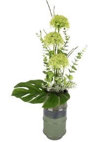 Kunstblume I.GE.A. "Allium", gr&uuml;n, B:30cm H:65cm L:24cm, Kunstpflanzen, Kunstblume, In Vase aus Keramik exotisches Kunstblumenarrangement