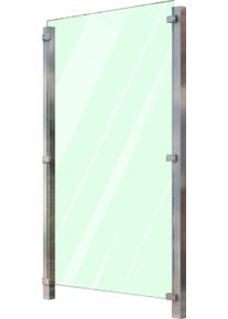Zaun STAKET PRO, silber (silberfarben), Pfosten: 2 Stk., Edelstahl, Glas, Zaunelemente, Zaun, Glaszaun, Gesamtl&auml;nge: 1,115 m, 2 Pfosten
