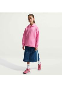 Kapuzensweatshirt Nike Sportswear "G NSW STUDIO FLC OS PO HDY", M&auml;dchen, Gr. L (152/158), pink rise, wei&szlig;, angeraute Sweatware, Obermaterial: 80% Baumwolle, 20% Polyester, normal, Rundhals, angesetztes B&uuml;ndchen, Sweatshirts Kapuzensweatshirt, f&uuml;r M&auml;dchen und Jugendliche