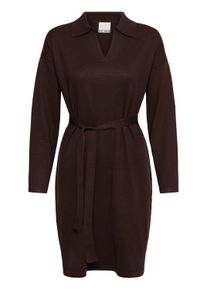 Midikleid Ichi "Damen Freizeitkleid IHLULS", Damen, Gr. L, N-Gr, braun (chocolate torte), Obermaterial: 80% Viskose CV. 20% Polyamid PA., Kleider Midikleid