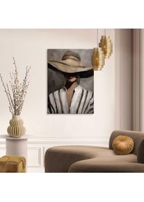 Leinwandbild Reinders "Stilvolle Dame", braun (farbe bild(er): braun), Bilder, B/H/T: 50cm x 70cm x 2,5cm, Menschen, 1 Stk., Leinwand, Leinwandbild, Wohnzimmer - Braun - Leinwand - Frauen - 50x70 cm, B:50cm H:70cm T:2,5cm