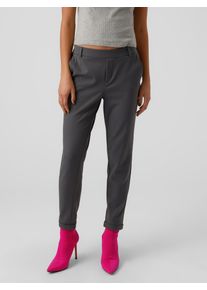V&eacute;ro Moda Anzughose VERO MODA "VMMAYA MR LOOSE SOLID PANT NOOS", Damen, Gr. XS (34), L&auml;nge 30, grau (asphalt), Web, Obermaterial: 62% Polyester, 33% Viskose, 5% Elasthan, unifarben, regular fit kn&ouml;chellang, Hosen Anzughose, Materialmix