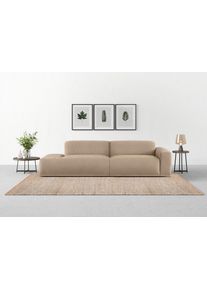 Big-Sofa Trendmanufaktur "Braga 277 cm, hochwertiger Kaltschaum, Megasofa Japandi-Stil", grau (taupe grau), B:277cm H:72cm T:107cm, 100% Polyester, Sofas, Big-Sofa, modernes Big-Sofa, Couch mit hohem Sitzkomfort, 277/72/107 cm (B/H/T)