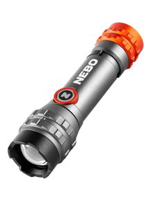 LED Taschenlampe NEBO "NEBO DAVINCI&trade; 450L FLEX", silber (grau), H:10,85cm L:3cm T:3cm, Aluminium, Mobilleuchten, LED Taschenlampe, Flexibel mit Akku- oder Batteriebetrieb nutzbar