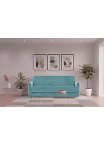 Schlafsofa Egoitaliano "Moby Designsofa, Loungesofa mit Dauerschlaffunktion", hellblau, B:186cm H:85cm T:96cm, 100% Polyester, Sofas, Schlafsofa, Made in Italy, Luxus-Microfaser & hoher Liegekomfort, 140x190 cm