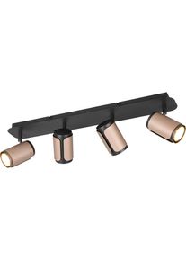 Trio LEUCHTEN Deckenstrahler "GILLAN, Spot 4-flammig, exkl 4x GU10 max 10W, 60x16x12 cm (B/H/T)", braun, 4, H: 16cm, 1 Stk., Leuchten, als Wandstrahler oder Deckenstrahler montierbar, Spots schwenkbar, Deckenstrahler