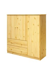 Livetastic , Naturfarben , Holz , Kiefer,Kiefer , massiv,massiv , 3 F&auml;cher , 2 Schublade(n) Schubladen , 132x136x43 cm , stehend ,