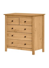 Livetastic , Naturfarben, Honig , Holz , Kiefer , massiv , 5 Schublade(n) Schubladen , 79x80x40 cm , stehend ,