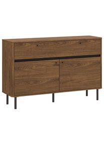 M&Ouml;BELIX M&ouml;belix , Schwarz, Nussbaumfarben , Holzwerkstoff , 2 F&auml;cher , 1 Schublade(n) Schubladen , 120x81x40 cm ,