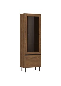 M&Ouml;BELIX M&ouml;belix , Nussbaumfarben , Glas, Holzwerkstoff , 4 F&auml;cher , 63x195x40 cm ,