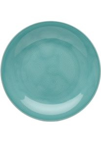 Speiseteller Van Well "Teller Set, Jive, flacher Teller 25 cm, 6 St&uuml;ck", blau (t&uuml;rkis), H:2,8cm &Oslash;:25cm, Porzellan, Speiseteller, Speiseteller, dezentes Spiraldekor, sp&uuml;lmaschinen-und mikrowellengeeignet