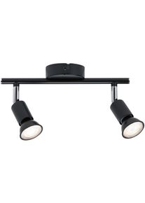 Paulmann Deckenleuchte "Carolina", grau (anthrazit), 2, H: 12,8cm, 1 Stk., Leuchten, Spotlight IP44 max. 2x10W Chrom 230V Metall, GU 10, Deckenleuchte
