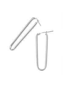 Paar Creolen Firetti "Schmuck Geschenk Silber 925 Ohrschmuck Ohrringe l&auml;nglich oval", silber (silberfarben), Ohrringe, Damen, Silber 925 (Sterlingsilber), Paar Creolen