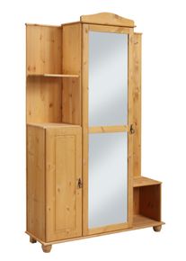 Kompaktgarderobe OTTO HOME "Finca", beige (natur gebeizt, gewachst), B:120cm H:183cm T:32cm, Massivholz, Schr&auml;nke, Kompaktgarderobe, aus massivem Kiefernholz, mit vielen Stauraumm&ouml;glichkeiten
