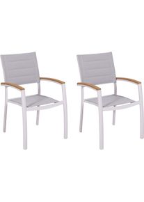 Gartensessel Merxx "Pisa", grau, B:56cm H:90cm T:64cm, Bezug: 70% Kunststoff, 30% Polyester, Sessel, Gartensessel, Armlehnen aus Kunststoff