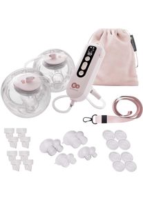 Elektrische Doppelmilchpumpe Kinderkraft "GENTLEFLOW", Baby, rosa, Milchpumpen Elektrische Doppelmilchpumpe, mit 3 Modi, 9 Stufen und Speicherfunktion