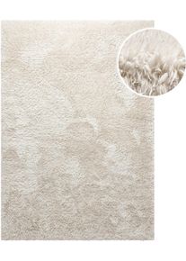 Hochflor-Teppich HOMIE LIVING "Matteo HL-0961", beige (beige, beige), B:200cm H:50mm L:290cm, Polyester, Teppiche, Hochflor-Teppich, 100% recyceltem PET, Langflor, Shaggy, Wohnzimmer