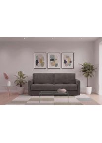 Schlafsofa Egoitaliano "Moby Designsofa - 2-Sitzer mit Dauerschlaffunktion", grau (london smoke), B:186cm H:85cm T:96cm, 100% Polyester, Sofas, Schlafsofa, Made in Italy, Luxus-Microfaser & hoher Liegekomfort, 140x190 cm