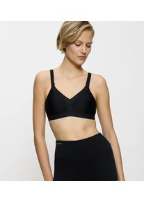 Sport-BH triaction by Triumph "Triaction Wellness N", Damen, Gr. 85, Cup E, schwarz, Single Jersey, Obermaterial: 77% Polyamid, 23% Elasthan (LYCRA), BHs Sport-BH, atmungsaktiv und hoher Support