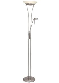 Brilliant LED Deckenfluter "Finn", wei&szlig;, 2, H: 180cm, Leuchten, Lesearm, H 179 cm, dimmbar, 2500 lm, warmwei&szlig;, Metall/Glas, eisen/wei&szlig;, LED Deckenfluter