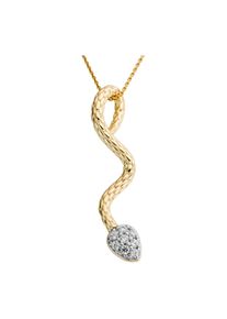 Kettenanh&auml;nger Firetti "Schmuck Geschenk Gold 333 Halsschmuck Anh&auml;nger Schlange", gelbgoldfarben, wei&szlig;goldfarben, w = wei&szlig;, Schmuckanh&auml;nger, Damen, 0,09 P2 = erkennbare Einschl&uuml;sse, Diamanten Gelbgold 333, 1,32 g, Diamanten, Gelbgold 333, Kettenanh&auml;nger, mit Brillanten