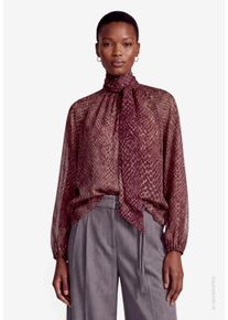 Langarmbluse Zero, Damen, Gr. 40, grau, braun, Web, Obermaterial: 100% Polyester, bequem h&uuml;ftbedeckend, Rundhals, elastischer Bund, Blusen Langarmbluse, Schluppenbluse mit Animalprint