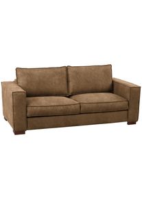 Mid.you , Braun , Textil , Buche , 203x85x99 cm , Made in EU , Lederauswahl, Stoffauswahl, Bettfunktion erh&auml;ltlich, R&uuml;cken echt ,