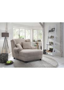 XXL-Sessel OTTO HOME "Oase, B: 120 cm, Sitzh&ouml;he: 50 cm - OTTO. Verl&auml;ssliche Qualit&auml;t.", grau (taupe), B:120cm H:101cm T:142cm, 100% Polyester, Sessel, XXL-Sessel, Loungesessel mit 2 Zierkissen & Massivholzf&uuml;&szlig;e