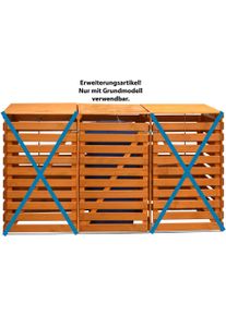 M&uuml;lltonnenbox Promadino "Vario V Erweiterung", braun (honigbraun), B:92cm H:122cm T:70cm, Massivholz, Metall, Aufbewahrungsboxen, M&uuml;lltonnenbox, besonders robust aus zertifiziertem Kiefernholz gefertigt