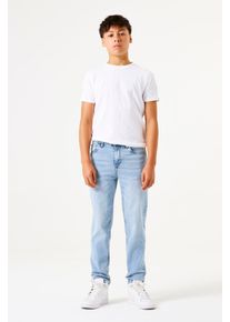 Dad-Jeans Garcia "Dalino", Jungen, Gr. 128, N-Gr, blau (light used 45), Denim/Jeans, Obermaterial: 99% Baumwolle, 1% Elasthan, lang, Jeans Dad-Jeans, for Boys, mit Destroyed Effekten