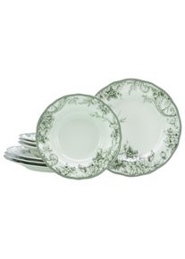 Creatable , Gr&uuml;n, Wei&szlig; , Keramik , Blume , stapelbar ,