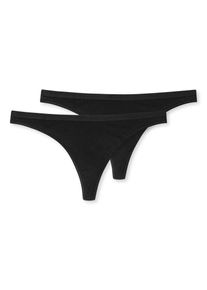 T-String Schiesser "95/5", Damen, Gr. 38, Single Jersey, schwarz (000, schwarz), Single Jersey, Obermaterial: 95% Baumwolle, 5% Elasthan, unifarben, eng, Unterhosen T-String, mit besonders flachen N&auml;hten