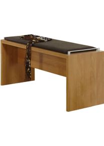 Polsterbank Wiemann "Lausanne, Sitzbank, Bettbank gepolstert, Erle-Nachbildung", braun (erle), B:120cm H:53cm T:40cm, Sitzb&auml;nke, Polsterbank, Sitzauflage Kunstleder mocca