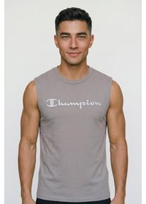 Tanktop Champion "ICONS TONAL Relex Fit Sleeveless Tee", Herren, Gr. M, grau (mdg), Obermaterial: 100% Baumwolle, Tops Tanktop, &auml;rmelloser Schnitt, aus Baumwolle