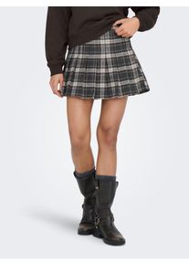 Karorock Only "ONLCHELSEA CHECK SKIRT PNT", Damen, Gr. M (38), grau (schwarz checks:wei&szlig;), Web, Obermaterial: 85% Polyester, 13% Polyacryl, 2% Viskose, kariert, kurz, R&ouml;cke Karorock