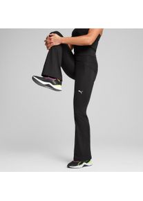 Trainingshose PUMA "W TAD ESSENTIAL HW BOOTCUT PANT", Damen, Gr. XL, N-Gr, schwarz (puma schwarz), Interlock, Obermaterial: 85% Polyester, 15% Elasthan, unifarben, schmal normal, Hosen Trainingshose, mit DryCELL Technologie, atmungsaktiv, schmale Passform
