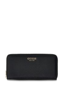Geldb&ouml;rse Guess "AMORETTE SLG LRG ZIP AROUND", Damen, schwarz, Lederimitat, Basic, Kleinlederwaren Geldb&ouml;rse, Damen Portemonnaie, Geldbeutel mit edlem Logoschriftzug