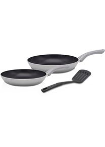 Kr&uuml;ger Pfannen-Set KR&Uuml;GER "Aluminium Pfannenset London, 3 tlg.", grau, &Oslash;:28cm, Pfannen, Pfannen-Set, f&uuml;r Induktions-Kochfelder geeignet
