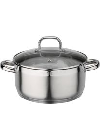 Bratentopf GSW "Fogo", silber (edelstahlfarben), H:11,5cm &Oslash;:24cm, T&ouml;pfe, Bratentopf, Induktion