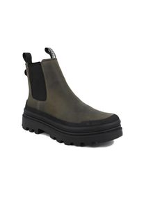Chelseaboots Palladium "TROOPER CHELSEA WP", Damen, Gr. 40, atmungsaktiv, braun (olive night), Leder, Textil, Schuhe Chelseaboots, Winterschuhe, Ankleboots, Stiefelette, wasserdicht