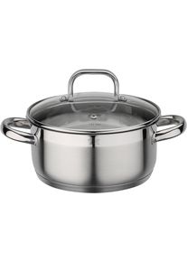 Bratentopf GSW "Fogo", silber (edelstahlfarben), H:9cm &Oslash;:20cm, T&ouml;pfe, Bratentopf, Induktion
