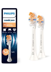 Aufsteckb&uuml;rsten PHILIPS SONICARE "A3 Premium All-in-One", wei&szlig;, Zahnb&uuml;rstenk&ouml;pfe, 2 Stk., Aufsteckb&uuml;rsten, f&uuml;r eine gr&uuml;ndliche Gesamtreinigung, f&uuml;r jedes Sonicare Handst&uuml;ck, Topseller