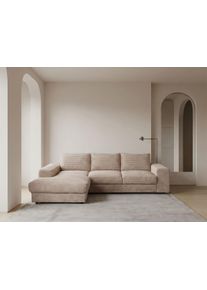 Ecksofa WERK2 "Rozzana Lounge Sofa, zeitlos & viel Platz, Design & Komfort", beige (natur), B:280cm H:86cm T:190cm, 100% PES, Sofas, Ecksofa, Breitcord, L-Form, XXL