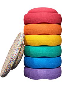 Balancetrainer Stapelstein "Stapelstein Rainbow Set classic", bunt (rainbow), Balancetrainer, Kinder, B/H/L: 12cm &Oslash; 27,5cm, Polypropylen, Balancetrainer, inklusive Balance Board, H:12cm &Oslash;:27,5cm