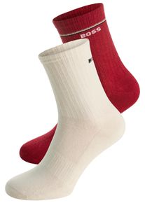 Socken BOSS "2P QS Iconic CC W", Damen, Gr. 35-38, rot (dunkelrot 601), Baumwollmischung, elastisch, Socken Socken, mit BOSS-Logoschriftzug