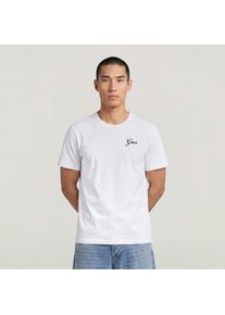 G-Star Raw T-Shirt G-STAR "Script r t", Herren, Gr. M, wei&szlig;, Jersey, Obermaterial: 100% Baumwolle, unifarben, regular fit h&uuml;ftbedeckend, Rundhals, abgesteppte Kante, Shirts T-Shirt, aus Baumwolle, Regular Fit