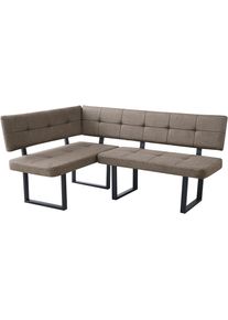 Eckbank OTTO HOME "Alabama", braun, schwarz, B:132cm H:89,5cm T:180cm, Metall, Polyester, Polyurethan, Sitzb&auml;nke, Eckbank, gem&uuml;tliche Sitzbank in Webstoff mit Federkern und Komfort-Sitztiefe