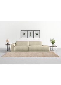 Big-Sofa Trendmanufaktur "Braga 277 cm, hochwertiger Kaltschaum, Megasofa Japandi-Stil", silber (silber lining), B:277cm H:72cm T:107cm, 100% Polyester, Sofas, Big-Sofa, modernes Big-Sofa, Couch mit hohem Sitzkomfort, 277/72/107 cm (B/H/T)