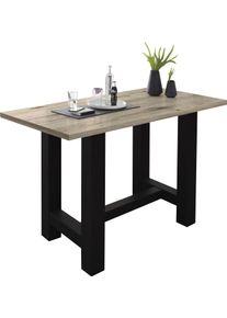 M&auml;usbacher Bartisch M&Auml;USBACHER, schwarz (schwarzstahl, sandeichefarben, schwarzstahl), B:140cm H:105cm T:70cm, Tische, Bartisch, Gestell in U-Form (Breite 120, 140 oder 160 cm)